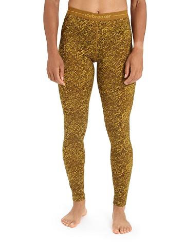 Silent Gold / Clove Women's Icebreaker Merino 200 Oasis Leggings Lichen Base Layers | USA 1841KORI